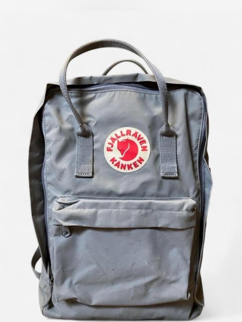 Fjallraven Kånken Laptop Backpack - Grey with Red Logo